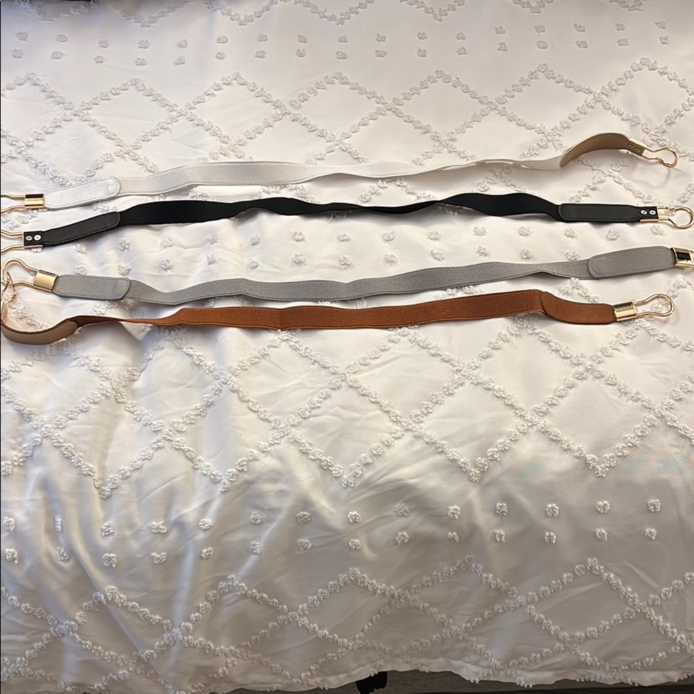 Elegant Belts in Black, Gray, White and Brown